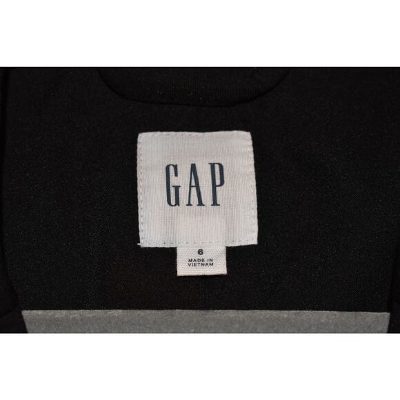 GAP $108 Classic Girlfriend Double Breasted Blazer Black Ponte Knit Size 6‎ - Picture 3 of 3